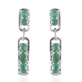 Boyaca Colombian Emerald Fancy Earrings in Platinum Over Sterling Silver 1.35 ctw - Sticky add to cart bar