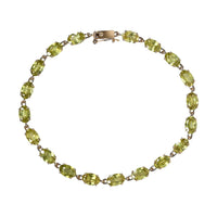 LUXORO 10K Yellow Gold AAA Sava Sphene Link Bracelet (8.00 In) 3.50 Grams 12.35 ctw