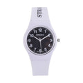 Strada Japanese Movement Black Dial Watch with White Silicone Strap (44mm) (5.50-7.50Inches) - Sticky add to cart bar