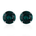 Doorbuster Emerald Color Crystal Solitaire Stud Earrings in Sterling Silver - Sticky add to cart bar