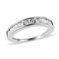 Doorbuster Diamond Accent Half Eternity Band Ring in Sterling Silver (Size 7.0) - Sticky add to cart bar
