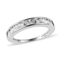 Doorbuster Diamond Accent Half Eternity Band Ring in Sterling Silver (Size 7.0)