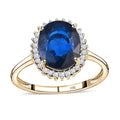 LUXORO 10K Yellow Gold Premium Tanzanian Blue Spinel, Diamond Halo Ring (Size 7.0) (2 g) 2.90 ctw - Sticky add to cart bar