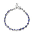 Doorbuster Tanzanite Link Bracelet in Platinum Over Sterling Silver (6.50 In) 3.65 ctw - Sticky add to cart bar