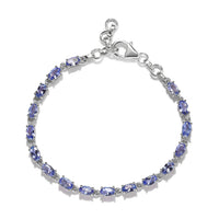Doorbuster Tanzanite Link Bracelet in Platinum Over Sterling Silver (6.50 In) 3.65 ctw
