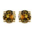 Luxoro Premium Golden Tanzanite 1.50 ctw Stud Earrings 10K Yellow Gold, Natural Tanzanite Solitaire Studs - Sticky add to cart bar