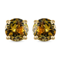 Luxoro Premium Golden Tanzanite 1.50 ctw Stud Earrings 10K Yellow Gold, Natural Tanzanite Solitaire Studs