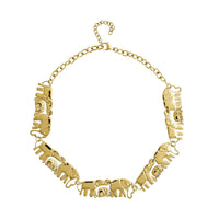 Elephant Family Necklace 18-20 Inches in Stainless Steel 51 Grams