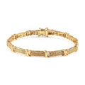 Natural Yellow Diamond I3 2 Row Bracelet in Vermeil Yellow Gold Over Sterling Silver (7.50 In) 1.00 ctw - Sticky add to cart bar