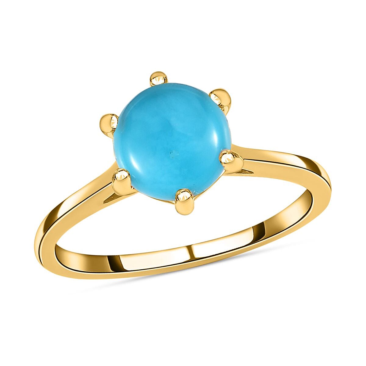 Sleeping Beauty Turquoise 1.20 ctw Ring in 14K YG Over Sterling Silver (Size 11.5)