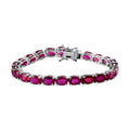 Niassa Ruby (FF) Tennis Bracelet in Platinum Over Sterling Silver (6.50 In) 24.15 ctw - Sticky add to cart bar