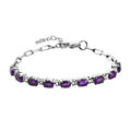 Multi Gemstone Paper Clip Chain Bracelet in Platinum Bond and Stainless Steel (6.50 In) 4.25 ctw - Sticky add to cart bar