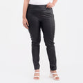 TAMSY Black Genuine Lamb Leather With Back Ponte Knit Legging - S - Sticky add to cart bar
