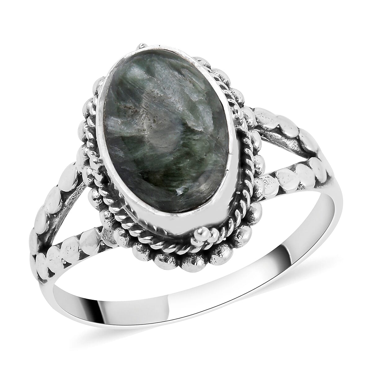 BALI LEGACY Seraphinite Ring in Sterling Silver (Size 10.0) 3.00 ctw