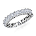 Simulated Diamond Half Eternity Band Ring in Rhodium Over Sterling Silver (Size 8.5) 7.20 ctw - Sticky add to cart bar
