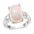 Premium Ethiopian Welo Opal and Diamond Ring in Platinum Over Sterling Silver 5.00 ctw - Sticky add to cart bar