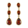 Brazilian Cherry Citrine Dangle Earrings in Vermeil Yellow Gold Over Sterling Silver 3.60 ctw - Sticky add to cart bar