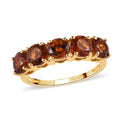 Brazilian Cherry Citrine 5 Stone Ring in Vermeil Yellow Gold Over Sterling Silver 2.25 ctw - Sticky add to cart bar