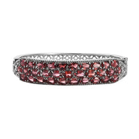 TLV Multi Gemstone Bangle Bracelet in Stainless Steel (6.50 In) 13.30 ctw
