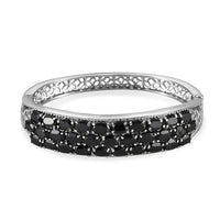 TLV Multi Gemstone Bangle Bracelet in Stainless Steel (6.50 In) 13.30 ctw