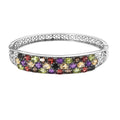 TLV Multi Gemstone Bangle Bracelet in Stainless Steel (6.50 In) 13.30 ctw - Sticky add to cart bar