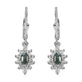 Narsipatnam Alexandrite and White Zircon Floral Lever Back Earrings in Platinum Over Sterling Silver 1.00 ctw - Sticky add to cart bar