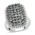 Narsipatnam Alexandrite, Natural White Zircon Cluster Ring in Platinum Over Sterling Silver (Size 10.0) 2.50 ctw - Sticky add to cart bar
