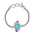 19th Oct One Time Only African Malachite, Orissa Rhodolite Garnet, Peridot Toggle Clasp Bracelet in Platinum Over Copper (7.25 In) 8.35 ctw - Sticky add to cart bar
