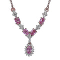 Madagascar Pink Sapphire and White Zircon Necklace 18 Inches in Vermeil Rose Gold Over Sterling Silver 1.50 ctw - Sticky add to cart bar