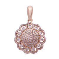 Natural Pink Diamond I3 Cocktail Pendant in Vermeil Rose Gold Over Sterling Silver 0.50 ctw