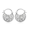 Artisan Crafted Polki Diamond Hanging Earrings in Platinum Over Sterling Silver 1.00 ctw - Sticky add to cart bar