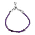 KARIS Natural Thai Black Spinel Beaded Bracelet in Platinum Bond (6.50-8.00In) 10.40 ctw - Sticky add to cart bar