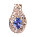 Tanzanite and Uncut Natural Pink Diamond Pendant in Vermeil Rose Gold Over Sterling Silver 1.40 ctw - Sticky add to cart bar