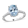 Premium Mangoro Aquamarine, Diamond (0.15 cts) Ring in Platinum Over Sterling Silver (Size 10.0) 2.40 ctw - Sticky add to cart bar