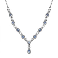 Blue Ceylon Sapphire Necklace 18 Inches in Platinum Over Sterling Silver 2.00 ctw