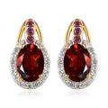 Brazilian Cherry Citrine and Multi Gemstone Stud Earrings in Vermeil Yellow Gold Over Sterling Silver 1.90 ctw - Sticky add to cart bar