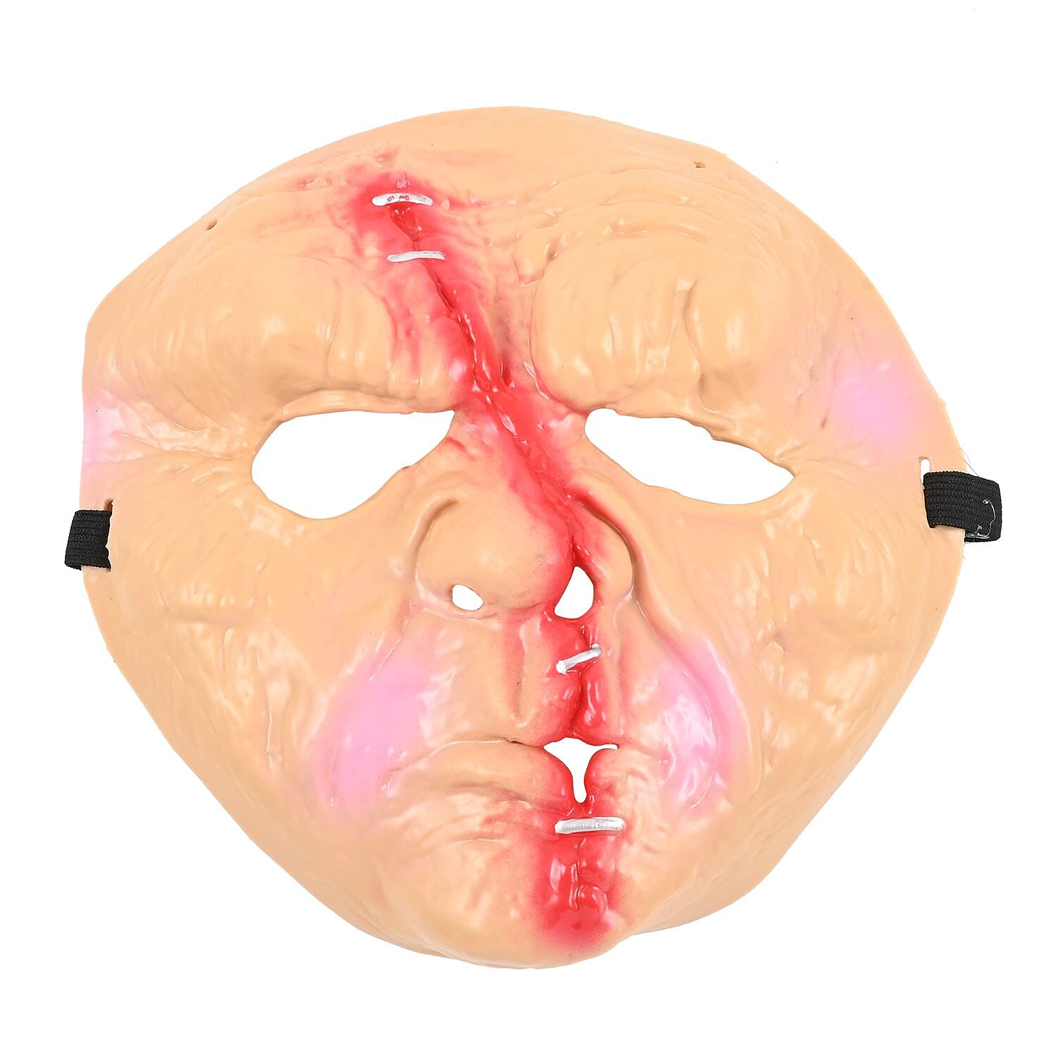 Halloween- Scary Rubber Scar Face Mask w/ Tie on Cord
