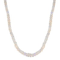 Ethiopian Welo Opal Beaded Necklace 18 Inches in Platinum Over Sterling Silver 67.25 ctw