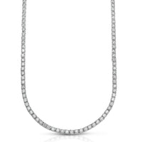 Simulated Diamond 28.25 ctw Necklace in Silvertone 18 Inches