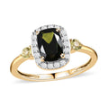 LUXORO 10K Yellow Gold Premium Chrome Tourmaline, Natural Canary Tourmaline, Diamond Solitaire Ring (Size 10.0) 1.10 ctw - Sticky add to cart bar