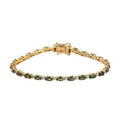 Premium Tanzanian Natural Chrome Tourmaline and Moissanite VS-EF Tennis Bracelet in Vermeil Yellow Gold Over Sterling Silver (8.00 In) 8.40 Grams 6.25 ctw - Sticky add to cart bar