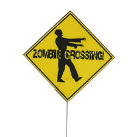 Halloween- "Zombie Crossing" Warning Yard Sign 28 Inches