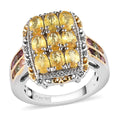 Madagascar Yellow Sapphire and Multi-Tourmaline Ring in Vermeil Yellow Gold and Platinum Over Sterling Silver 3.25 ctw - Sticky add to cart bar