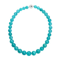AAA Amazonite Beaded Necklace 20 Inches in Rhodium Over Sterling Silver 450.00 ctw