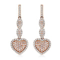 Natural Pink and White Diamond SI-I1 1.00 ctw Earrings in 14K Rose Gold 4 Grams - Sticky add to cart bar