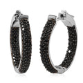 DOORBUSTER Natural White Zircon Hoop Earrings in Platinum Over Sterling Silver 2.00 ctw - Sticky add to cart bar