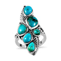 Artisan Crafted Sierra Nevada Turquoise Elongated Ring in Sterling Silver (Size 10.0) 4.75 ctw - Sticky add to cart bar