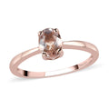 Marropino Morganite Solitaire Ring in Vermeil RG Over Sterling Silver (Size 10.0) 0.75 ctw - Sticky add to cart bar