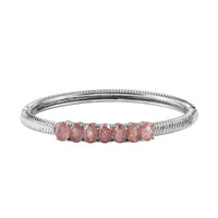 Natural Tanzanian Natronite Bangle Bracelet in Stainless Steel (8.00 In) 5.50 ctw