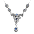 Bali Legacy Premium Rainbow Moonstone Dragon Necklace 20 Inches in Sterling Silver 12.60 ctw - Sticky add to cart bar